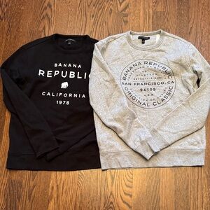 🎈🎈BANANA REPUBLIC Black and Gray Sweatshirt Duo